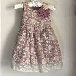 Laura Ashley London Mauve Lace Overlay Dress. 18M